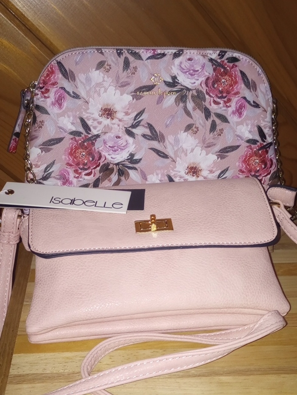 Bundle: NWOT Nanette Lepore Pink Floral and NWT Solid  Crossbody Purse